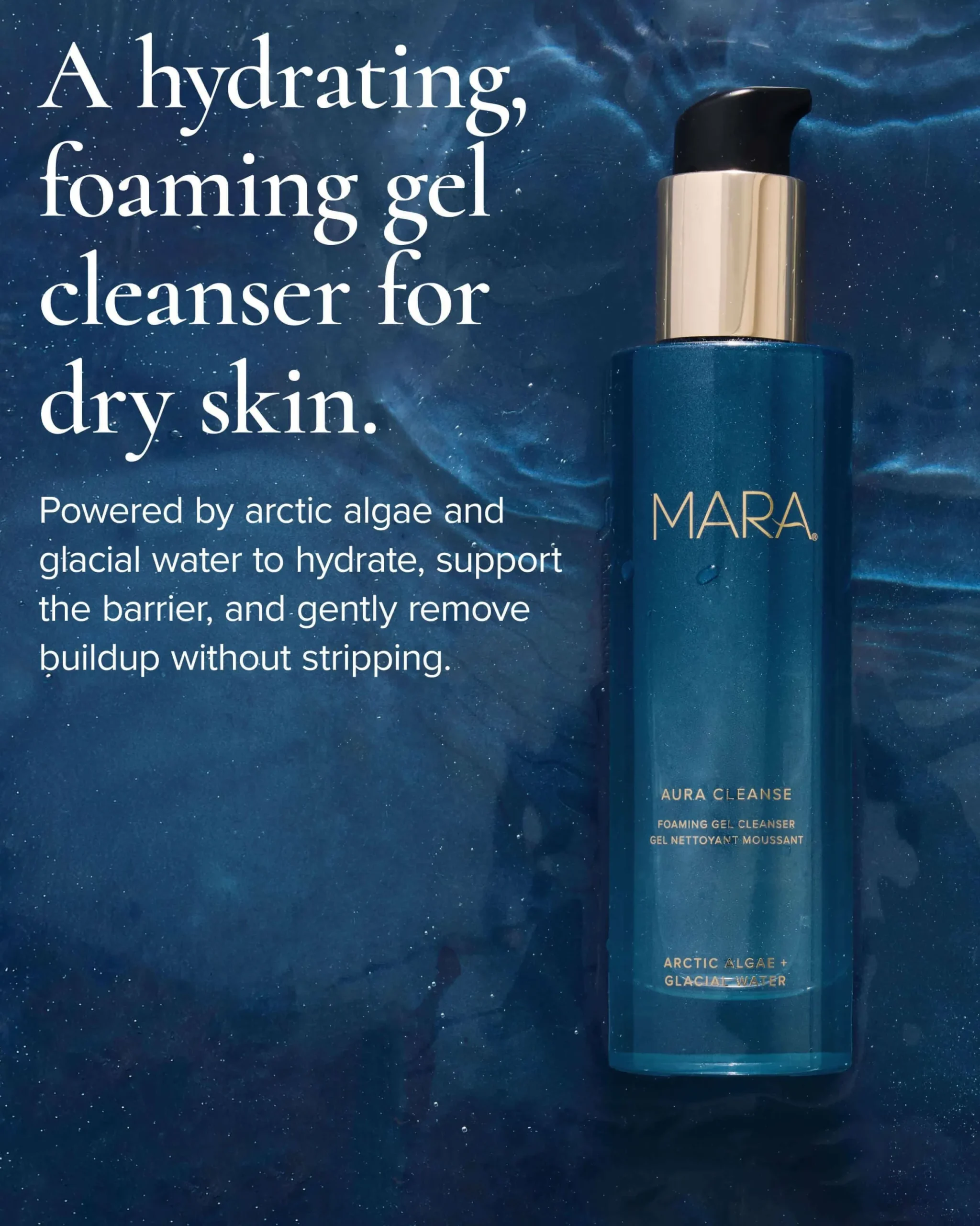 Aura Cleanse Gentle Foaming Gel Cleanser for Dry Skin with Algae