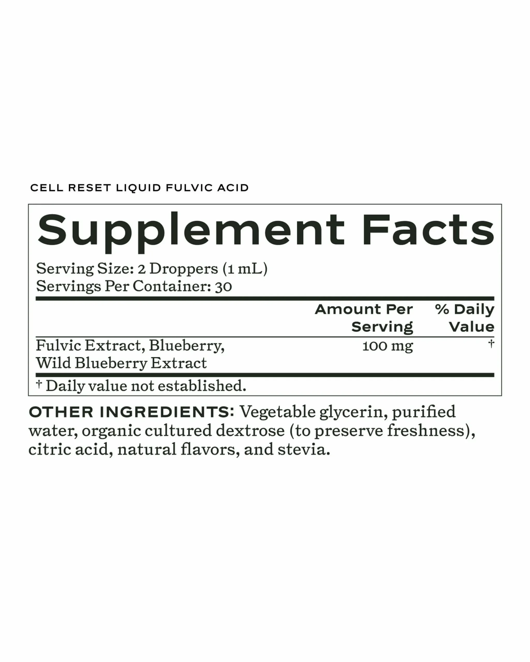 Cell Reset Liquid Fulvic Acid