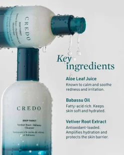 Deep Thirst Vetiver Root + Babassu Cleanser for Dry Skin