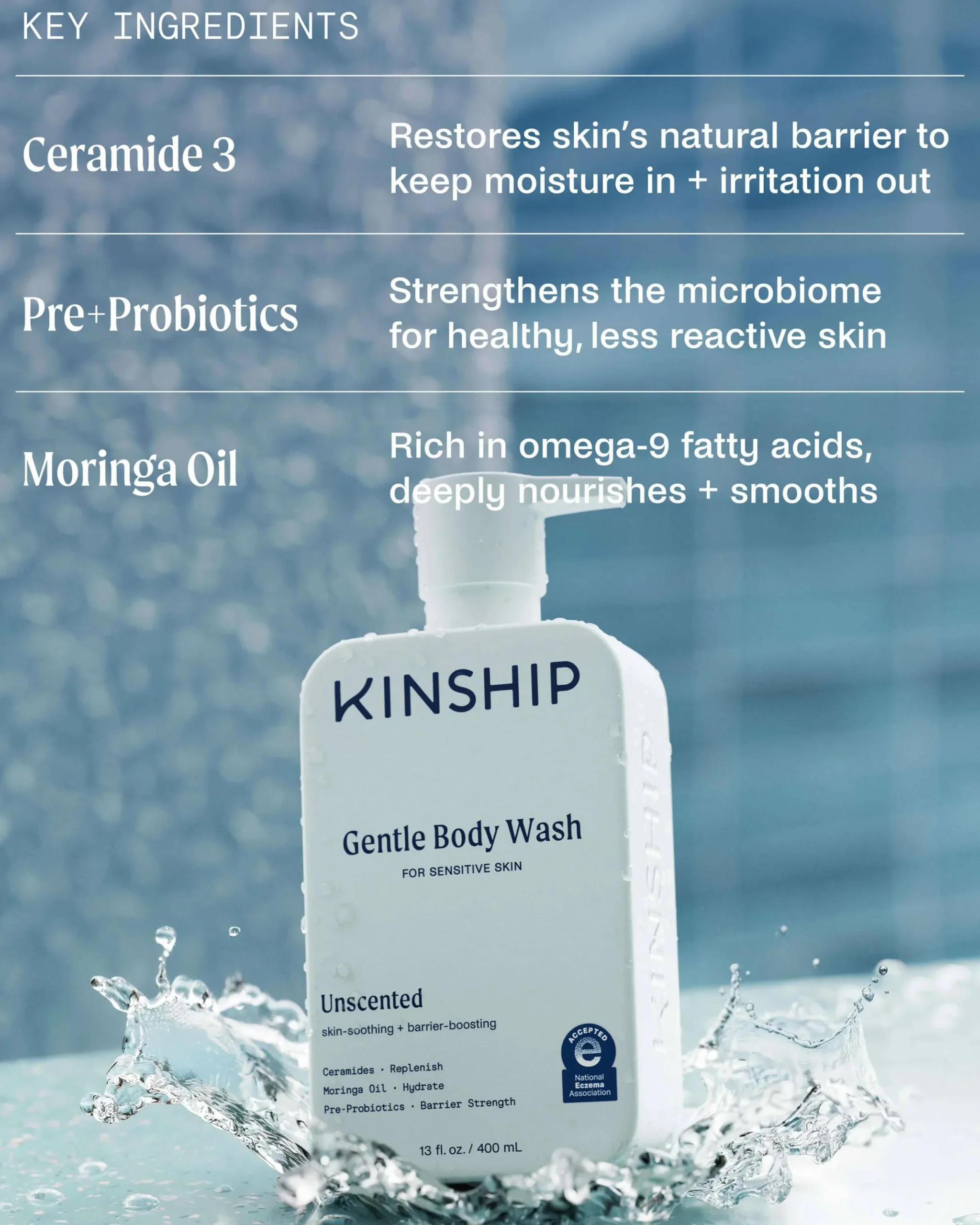 Gentle Hydrating Body Wash for Sensitive Skin (Unscented)