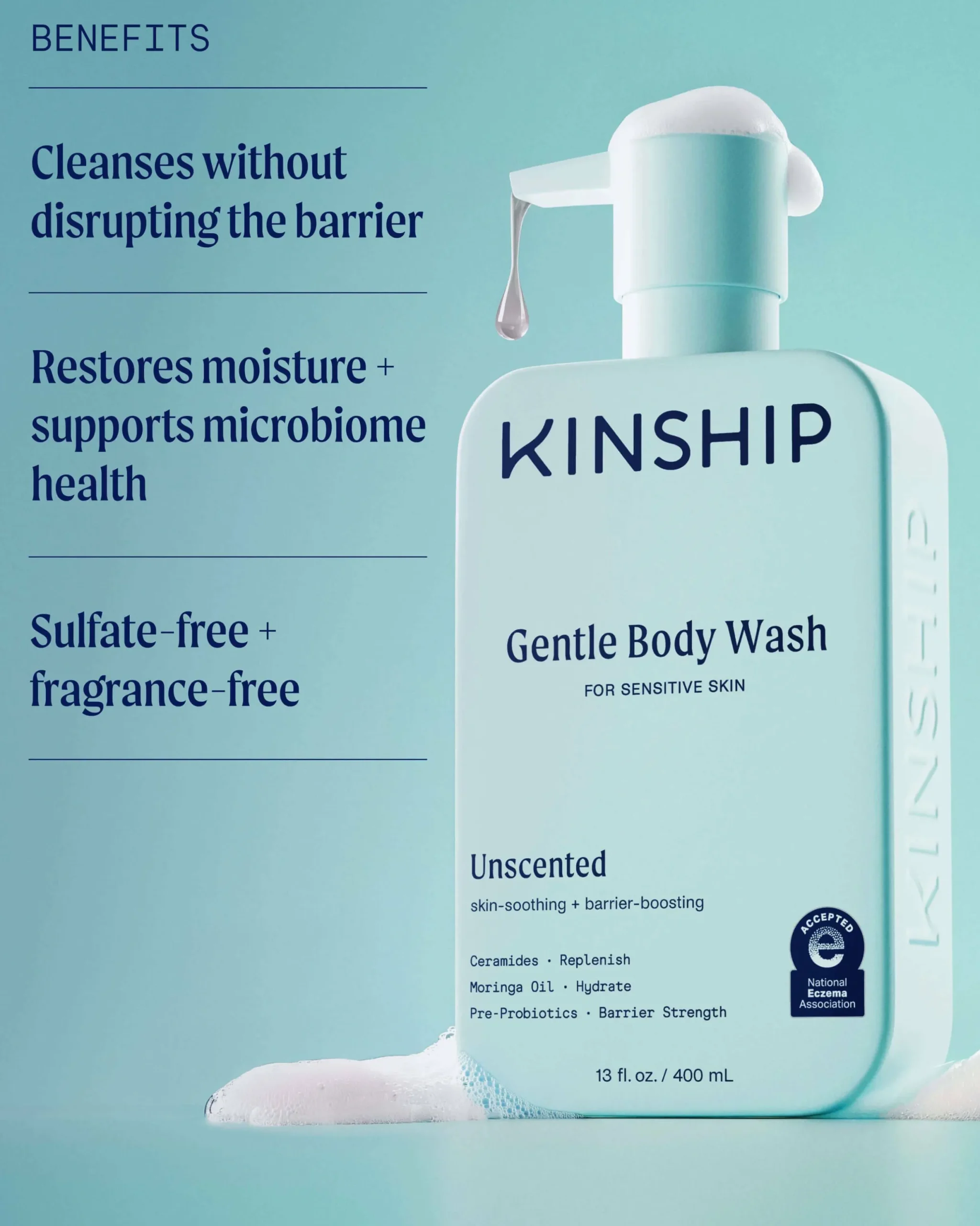 Gentle Hydrating Body Wash for Sensitive Skin (Unscented)