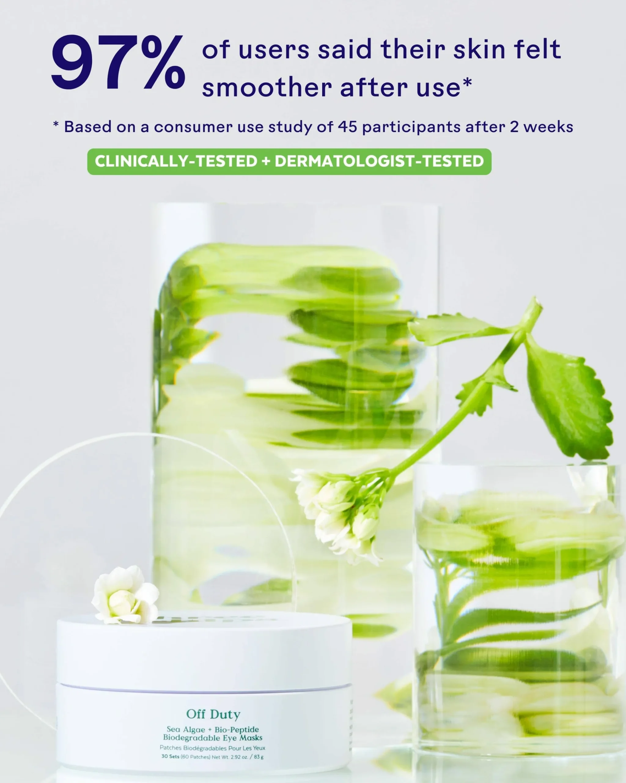 OffDuty™ Sea Algae + Bio-Peptide Smoothing Biodegradable Eye Masks