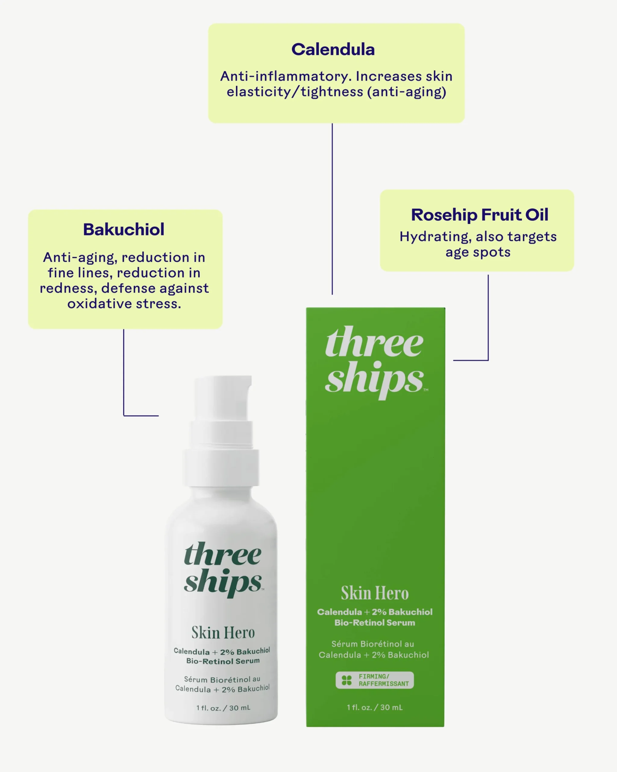 SkinHero™ Bakuchiol + Calendula Bio-Retinol Serum